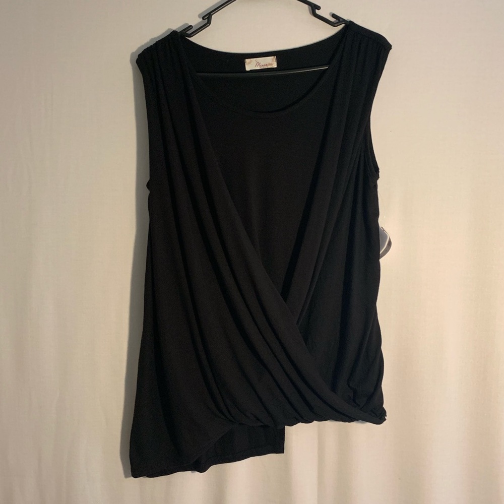 Misia Black Asymmetric Blouse Medium